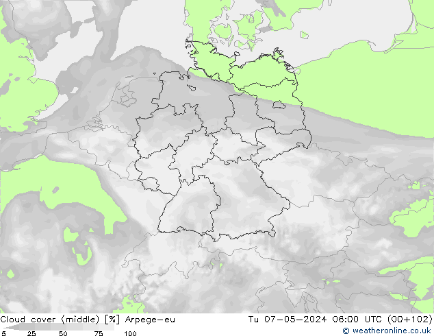 Bulutlar (orta) Arpege-eu Sa 07.05.2024 06 UTC