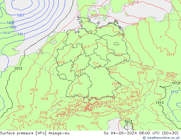 Yer basıncı Arpege-eu Cts 04.05.2024 06 UTC