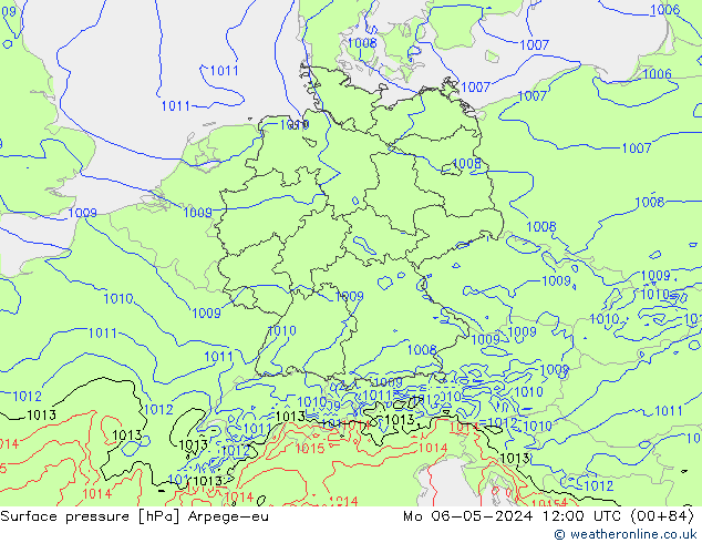 Bodendruck Arpege-eu Mo 06.05.2024 12 UTC
