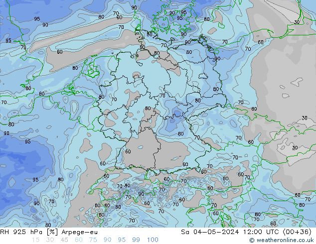 RH 925 гПа Arpege-eu сб 04.05.2024 12 UTC