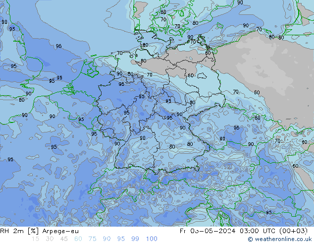 RH 2m Arpege-eu 星期五 03.05.2024 03 UTC