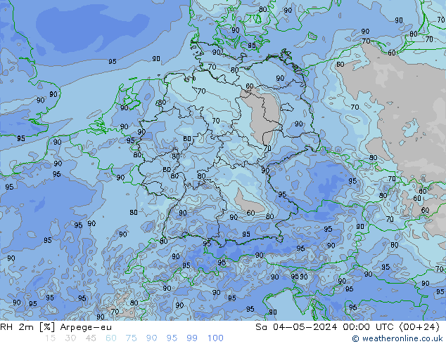 RH 2m Arpege-eu  04.05.2024 00 UTC