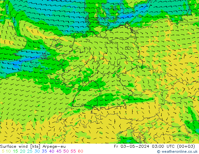 风 10 米 Arpege-eu 星期五 03.05.2024 03 UTC