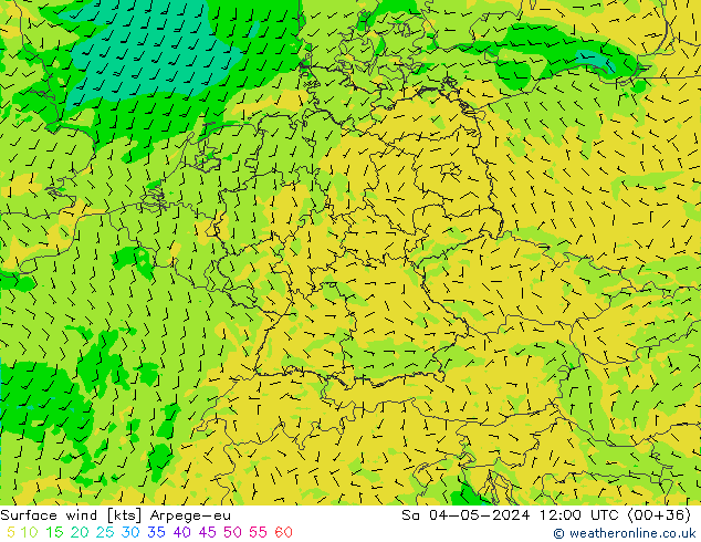 ветер 10 m Arpege-eu сб 04.05.2024 12 UTC