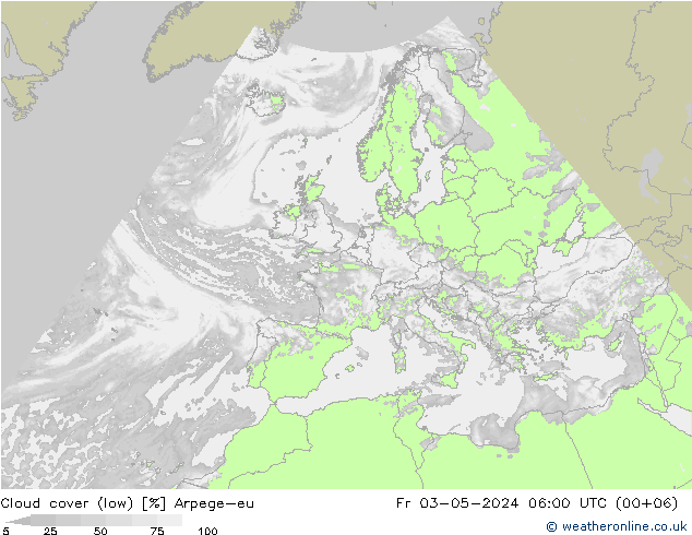 облака (низкий) Arpege-eu пт 03.05.2024 06 UTC