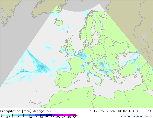 Precipitation Arpege-eu Fr 03.05.2024 03 UTC