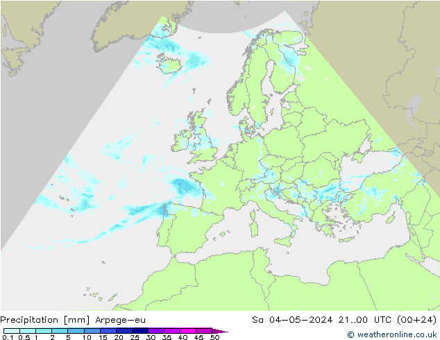 Niederschlag Arpege-eu Sa 04.05.2024 00 UTC