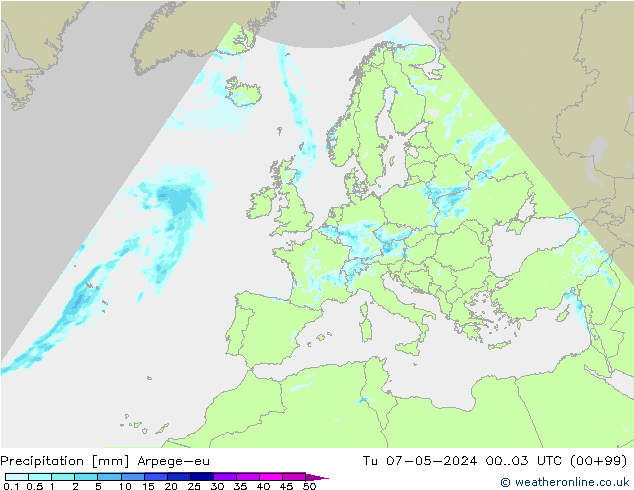 Yağış Arpege-eu Sa 07.05.2024 03 UTC