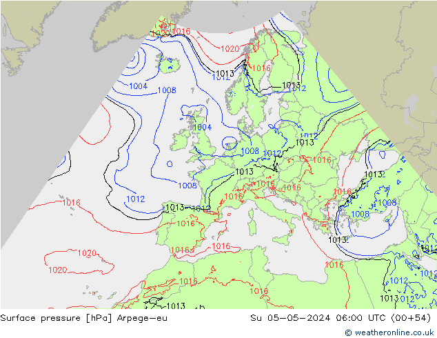 Bodendruck Arpege-eu So 05.05.2024 06 UTC