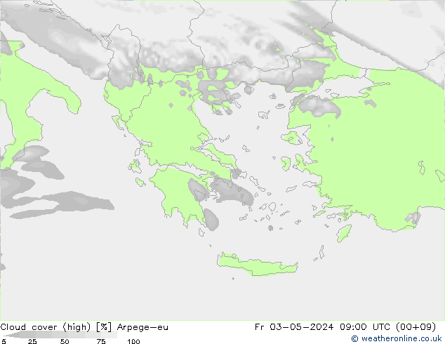 Wolken (hohe) Arpege-eu Fr 03.05.2024 09 UTC