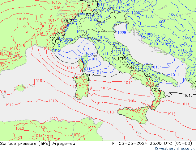 pression de l'air Arpege-eu ven 03.05.2024 03 UTC