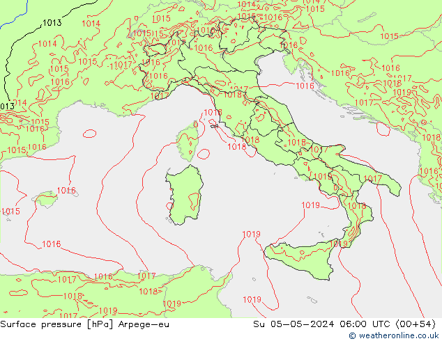 pressão do solo Arpege-eu Dom 05.05.2024 06 UTC