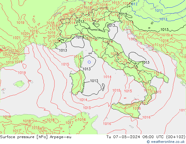 Luchtdruk (Grond) Arpege-eu di 07.05.2024 06 UTC