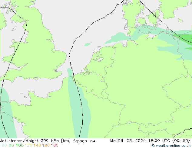 Jet stream Arpege-eu Seg 06.05.2024 18 UTC