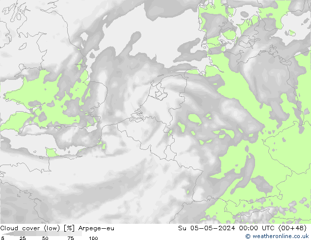 облака (низкий) Arpege-eu Вс 05.05.2024 00 UTC