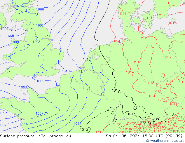 приземное давление Arpege-eu сб 04.05.2024 15 UTC