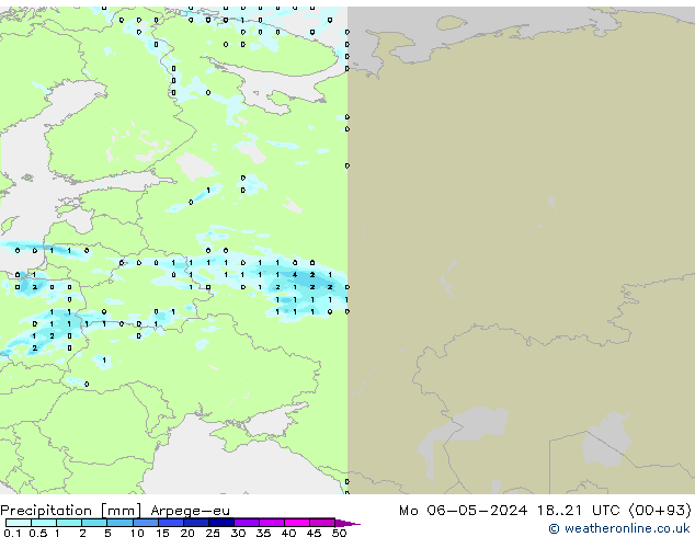 Precipitation Arpege-eu Mo 06.05.2024 21 UTC