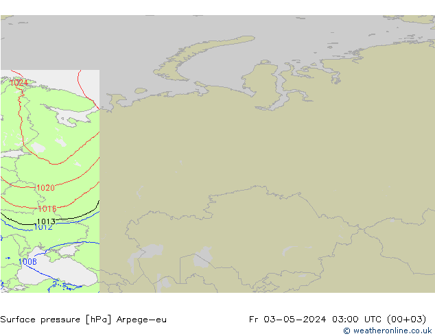 Yer basıncı Arpege-eu Cu 03.05.2024 03 UTC