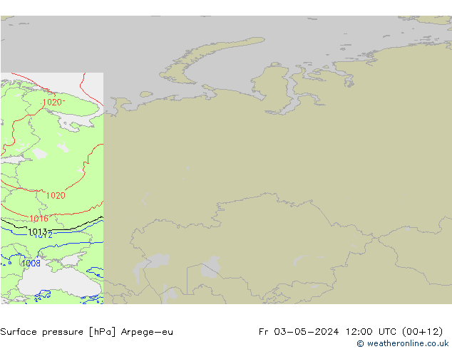 Luchtdruk (Grond) Arpege-eu vr 03.05.2024 12 UTC