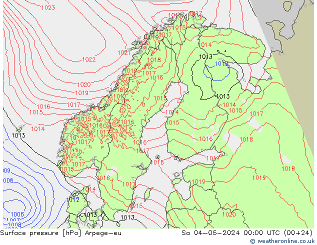 Luchtdruk (Grond) Arpege-eu za 04.05.2024 00 UTC