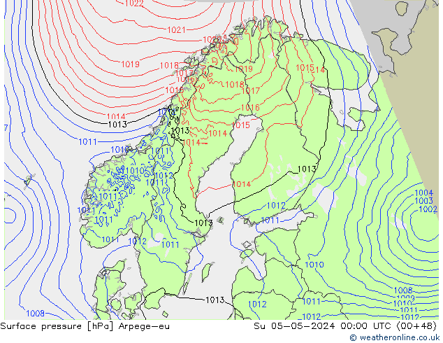 Surface pressure Arpege-eu Su 05.05.2024 00 UTC