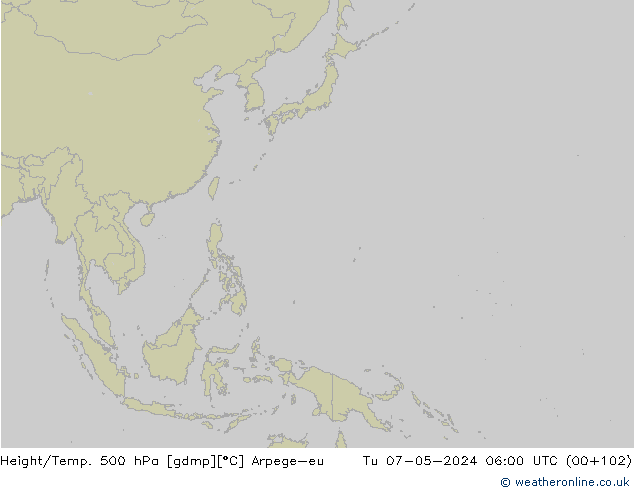 Yükseklik/Sıc. 500 hPa Arpege-eu Sa 07.05.2024 06 UTC