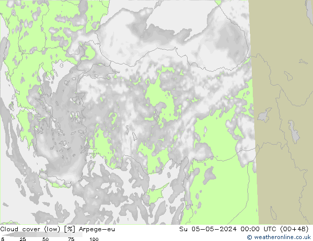 Bulutlar (düşük) Arpege-eu Paz 05.05.2024 00 UTC