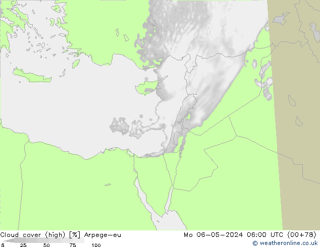 vysoký oblak Arpege-eu Po 06.05.2024 06 UTC