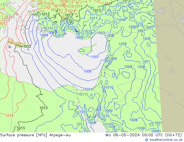 pression de l'air Arpege-eu lun 06.05.2024 00 UTC