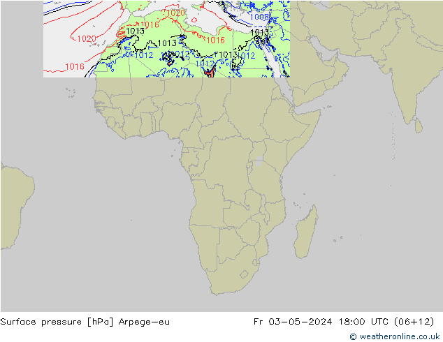Luchtdruk (Grond) Arpege-eu vr 03.05.2024 18 UTC