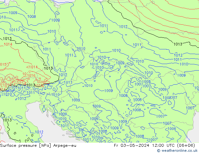 Surface pressure Arpege-eu Fr 03.05.2024 12 UTC