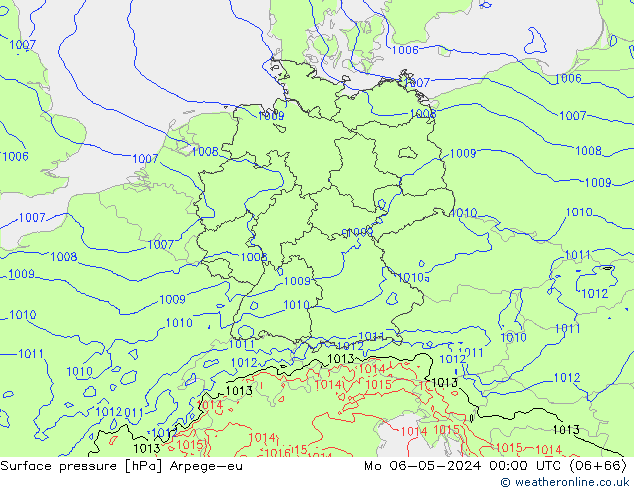 pressão do solo Arpege-eu Seg 06.05.2024 00 UTC
