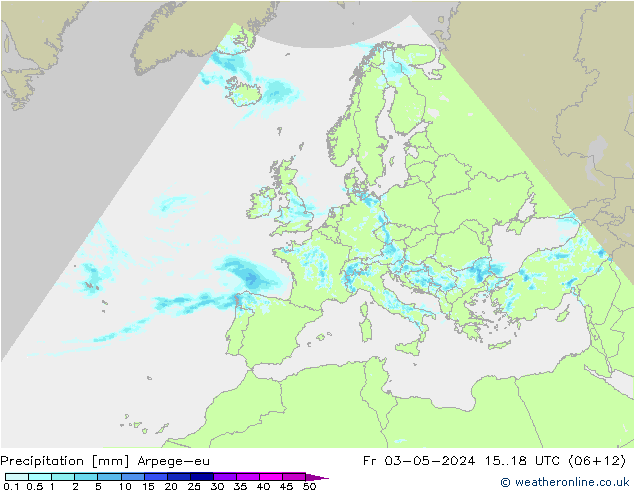 Niederschlag Arpege-eu Fr 03.05.2024 18 UTC