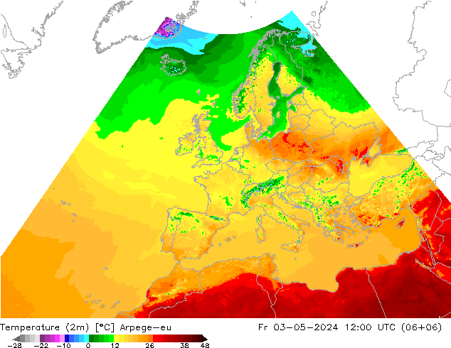 Temperature (2m) Arpege-eu Fr 03.05.2024 12 UTC