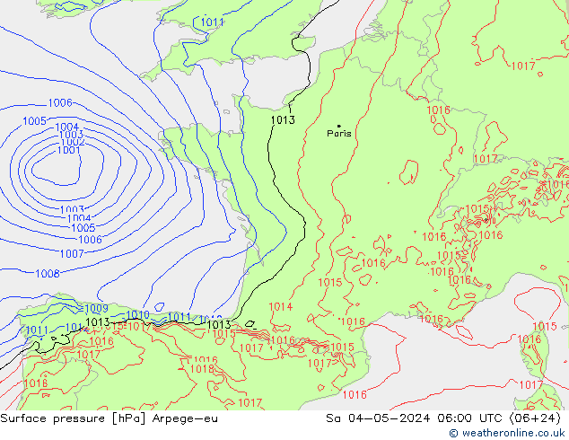 ciśnienie Arpege-eu so. 04.05.2024 06 UTC