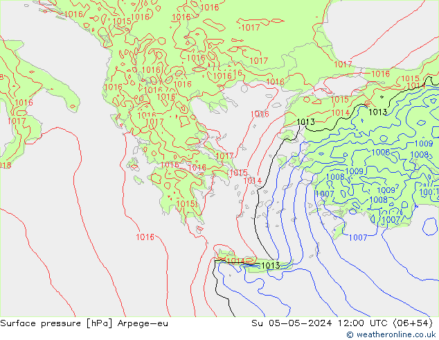 приземное давление Arpege-eu Вс 05.05.2024 12 UTC