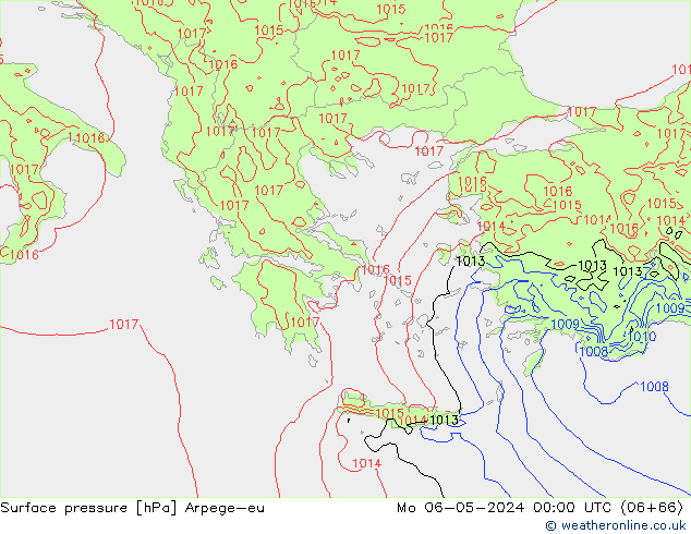 pression de l'air Arpege-eu lun 06.05.2024 00 UTC