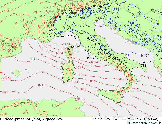 Surface pressure Arpege-eu Fr 03.05.2024 09 UTC