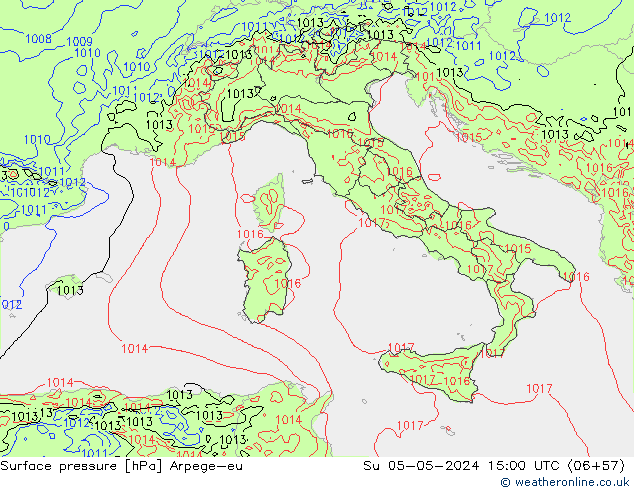 приземное давление Arpege-eu Вс 05.05.2024 15 UTC