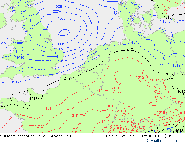 Surface pressure Arpege-eu Fr 03.05.2024 18 UTC