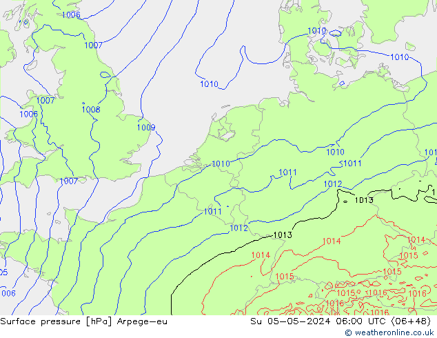 Yer basıncı Arpege-eu Paz 05.05.2024 06 UTC