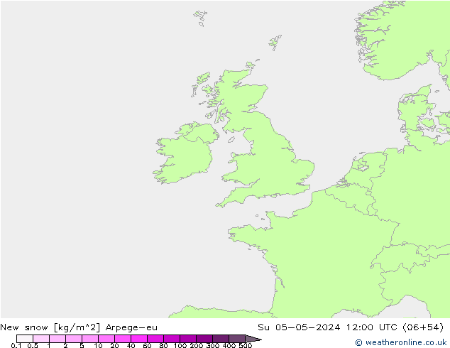 świeży snieg Arpege-eu nie. 05.05.2024 12 UTC