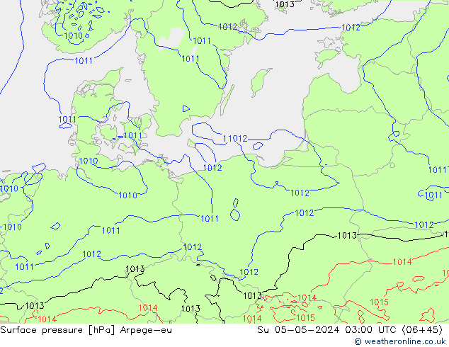 приземное давление Arpege-eu Вс 05.05.2024 03 UTC