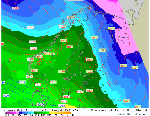 Thck 850-1000 hPa Arpege-eu Fr 03.05.2024 12 UTC