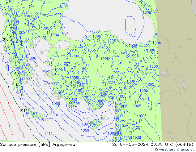 Surface pressure Arpege-eu Sa 04.05.2024 00 UTC