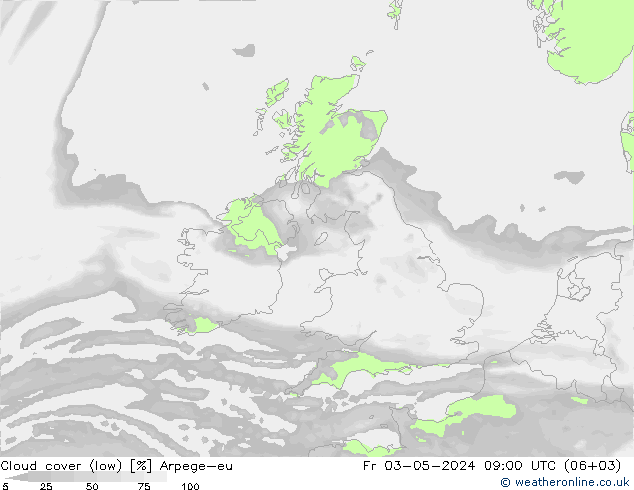 Wolken (tief) Arpege-eu Fr 03.05.2024 09 UTC