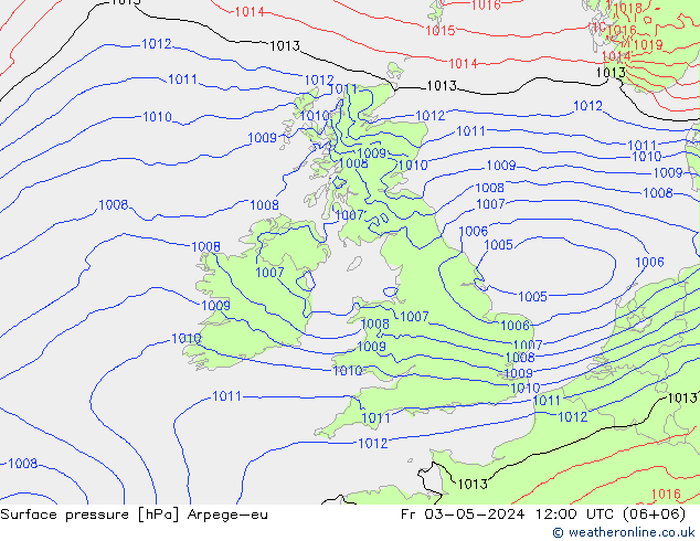 pression de l'air Arpege-eu ven 03.05.2024 12 UTC