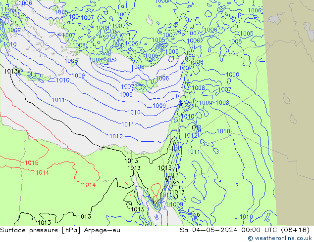 Luchtdruk (Grond) Arpege-eu za 04.05.2024 00 UTC