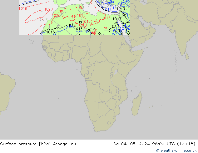 Surface pressure Arpege-eu Sa 04.05.2024 06 UTC