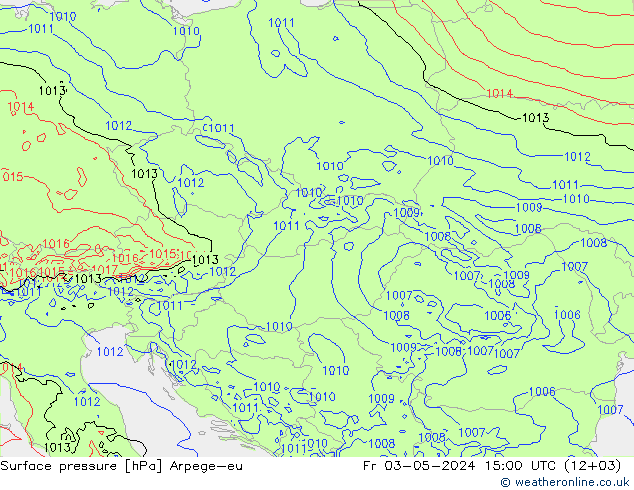 приземное давление Arpege-eu пт 03.05.2024 15 UTC